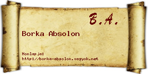 Borka Absolon névjegykártya