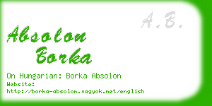 absolon borka business card